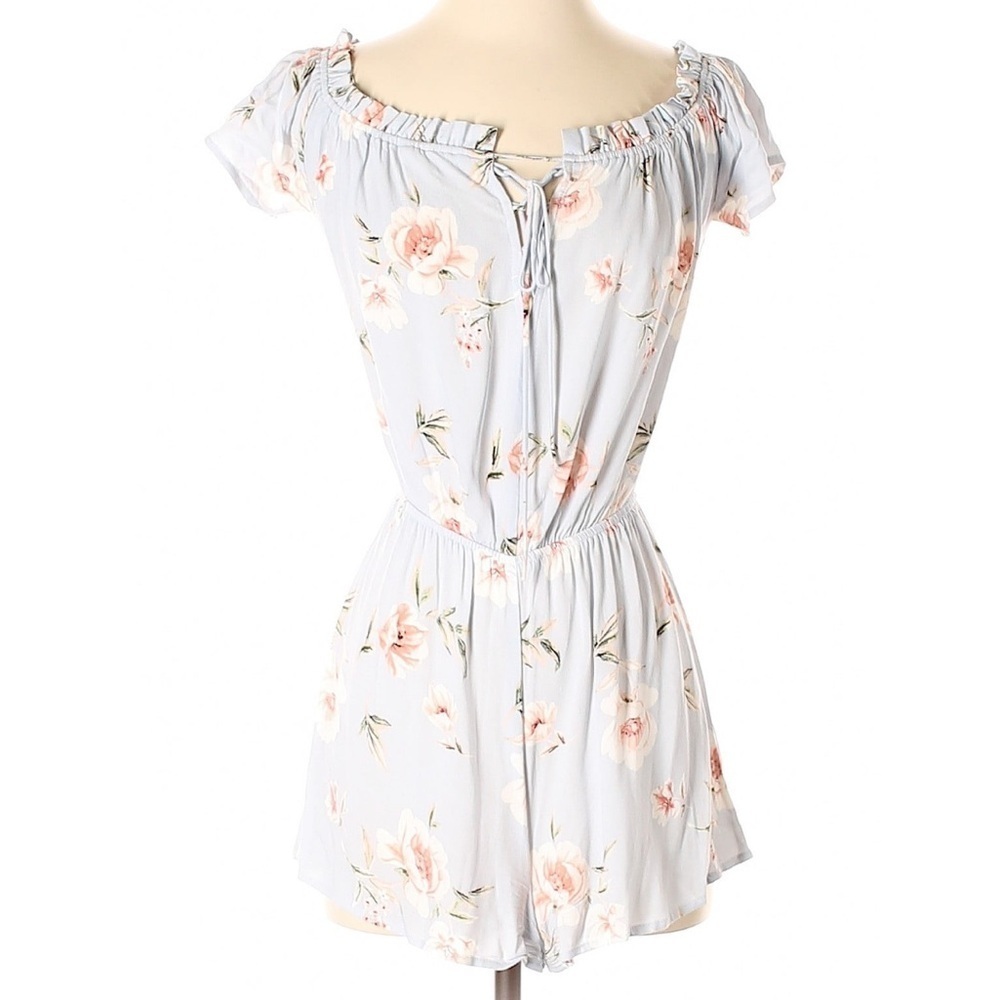 Kendall & Kylie Off-Shoulder Romper Floral Small Blue Lily